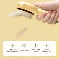 Honey Bee Dog Comb & Cat Comb New Pet Hair Cleaner Brush Cat Grooming Brush with Release Button and Pain Free, Easy to Remove Loose Undercoat, Pet Massaging Tool Suitable For Dog - Pack Of 1