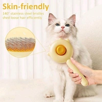 Honey Bee Dog Comb & Cat Comb New Pet Hair Cleaner Brush Cat Grooming Brush with Release Button and Pain Free, Easy to Remove Loose Undercoat, Pet Massaging Tool Suitable For Dog - Pack Of 1