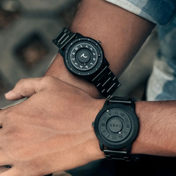 Magnetic Magnetic Ball Unique Watch For Men | New Fashionable Business Mens Watch Creative Unique Rotating Magnetic Beads Black Classic Watch Exquisite Watch - Arabic