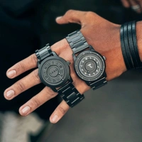 Magnetic Magnetic Ball Unique Watch For Men | New Fashionable Business Mens Watch Creative Unique Rotating Magnetic Beads Black Classic Watch Exquisite Watch - Arabic