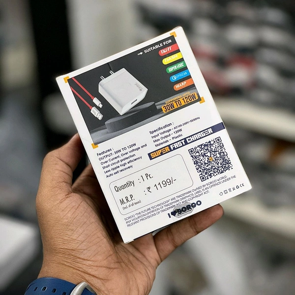 Soroo I-Charge 14 Type c to 30W to 120W Charger For Smartphones and Table  - 1 Month Cybzone Warranty