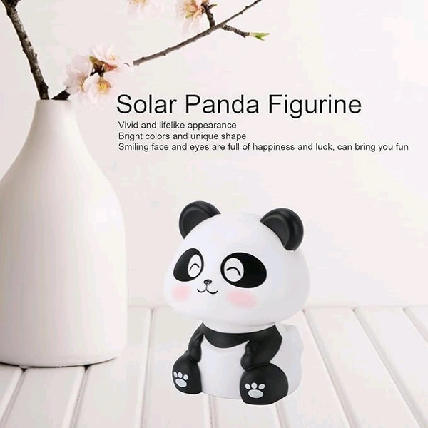 Solar-Powered Moving Panda Bobblehead Statue – Creative Dashboard Decor, Lucky Action Figure, Cute Toy, Showpiece for Decor, Office Desk, Car Interior Accessories and Gifting