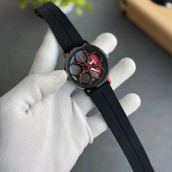 Gyro Spinning Car Alloy Rim Wheel Watch | Car Wheel Watch, Mens Wristwatch with Spinning Car Rim Hub Design, Quartz Movement, Gifts for Car Enthusiasts - SRG1