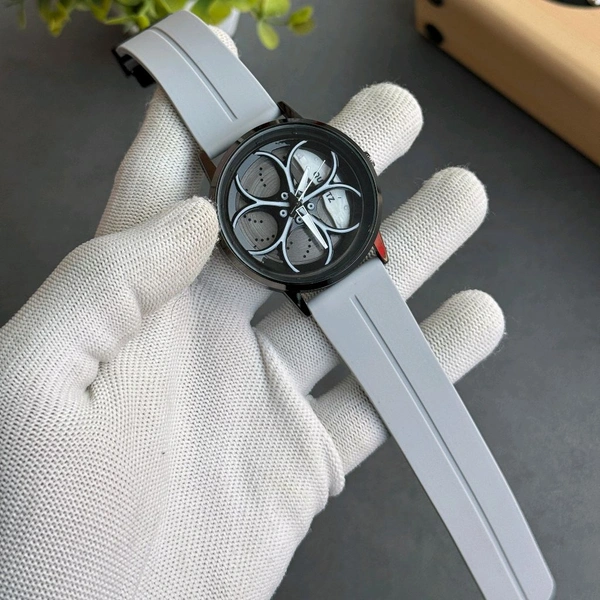 Gyro Spinning Car Alloy Rim Wheel Watch | Car Wheel Watch, Mens Wristwatch with Spinning Car Rim Hub Design, Quartz Movement, Gifts for Car Enthusiasts - SRG3
