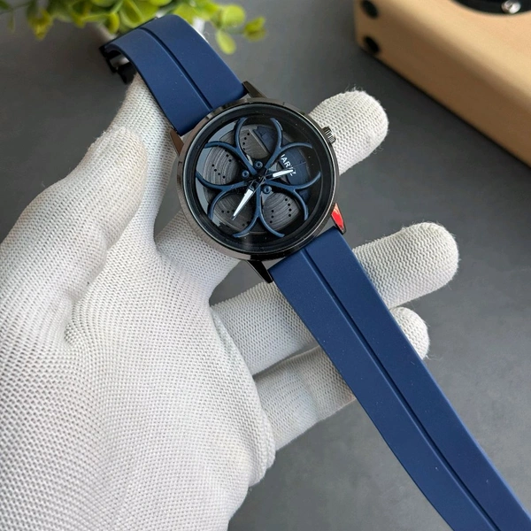 Gyro Spinning Car Alloy Rim Wheel Watch | Car Wheel Watch, Mens Wristwatch with Spinning Car Rim Hub Design, Quartz Movement, Gifts for Car Enthusiasts - SRG5