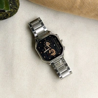 Most Demanded WooTime Analog Quartz Movement Watch With High Quality Strap Best finishing Body & Case - Black