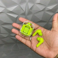 Transparent Design Wireless In-Ear Headphones, LED Power Display, High-Definition Sound Quality, Long Battery Life, Comfortable to Wear  - 1 Month Cybzone Warranty, Green