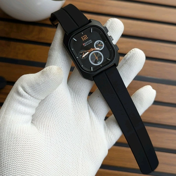 Fenton Analog Quartz Movement Watch With High Quality Strap Best finishing Body & Case - Black
