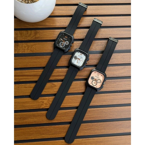 Fenton Analog Quartz Movement Watch With High Quality Strap Best finishing Body & Case - Black
