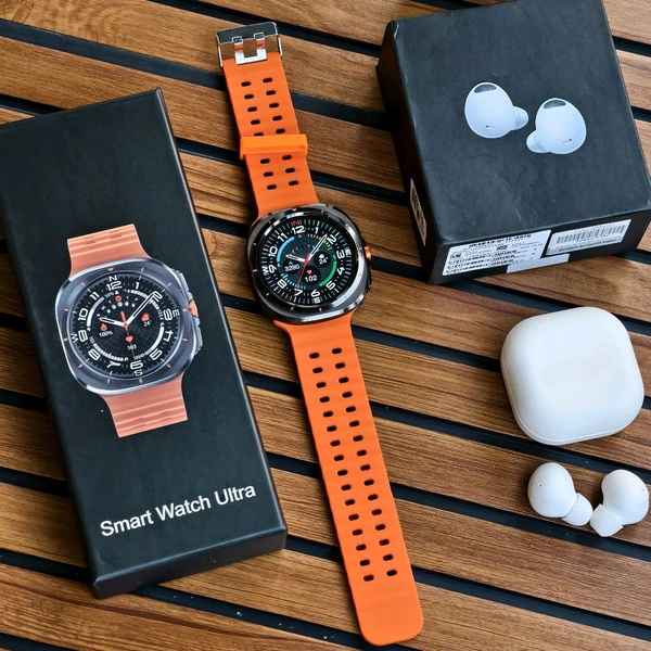Most Awaited Budget Combo | Watch 7 Ultra Smartwatch With Wireless Buds 2, Full Touch Screen, Fitness Tracker, Wireless Call Make/ Answer, Music Control, Message Notification, Best Gift - SRB2, 1 Month Cybzone Warranty