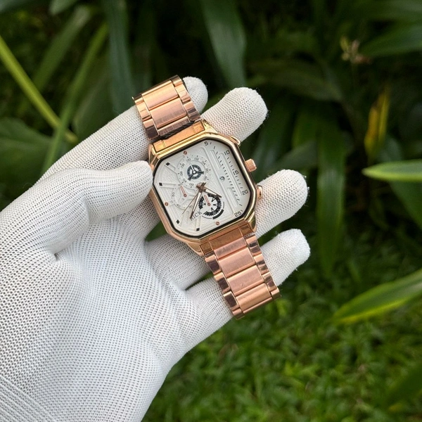 Most Demanded Rick Analog Quartz Movement Watch With High Quality Strap Best finishing Body & Case - White