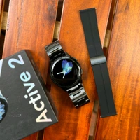 New Active 2 Smartwatch with Bluetooth Calling, 4 Premium Straps, Wireless Charging, Custom Watch Faces & Health Tracking - 1 Month Cybzone Warranty