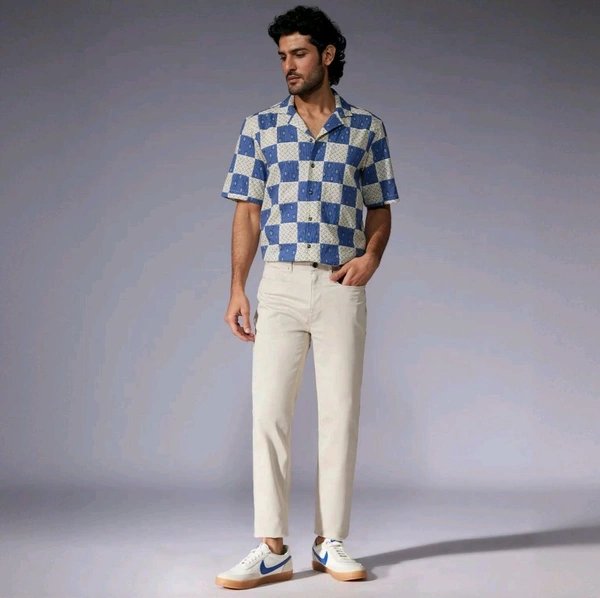 New Exclusive Cotton Half-Sleeve Printed Shirts for Men – Premium Quality - L