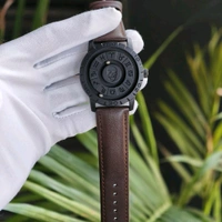 Exclusive Zodiac-Inspired Skeleton Dial Watch – Premium Vintage Leather Strap, Rotating Time Display & Bold Luxury Design - Brown