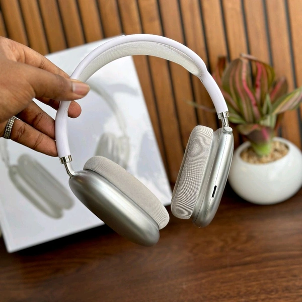 Headphones MAX – Premium Quality Wireless Headphones with Heavy Sound Quality, Magnetic Cushions, Case & Net Cloth Headband - 1 Month Cybzone Warranty, Gray
