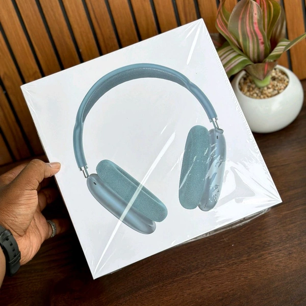 Headphones MAX – Premium Quality Wireless Headphones with Heavy Sound Quality, Magnetic Cushions, Case & Net Cloth Headband - 1 Month Cybzone Warranty, Blue