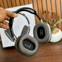 Headphones MAX – Premium Quality Wireless Headphones with Heavy Sound Quality, Magnetic Cushions, Case & Net Cloth Headband - 1 Month Cybzone Warranty, Black