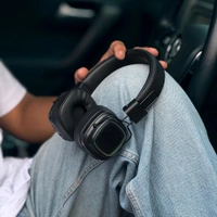 Most Demanded Retro Wireless Headphones – Deep Bass, Over-Ear Comfort, Wired & Wireless Connectivity, Long Battery Life - 1 Month Cybzone Warranty, Black
