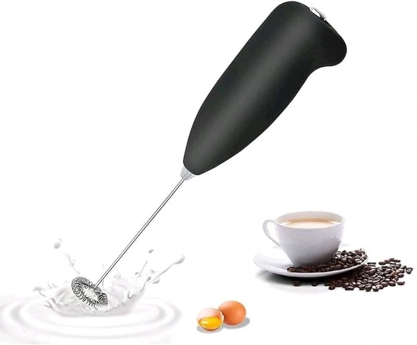 Powerful Handheld Milk Frother, Mini Milk Foamer Stainless Steel Battery Operated Soft Touch Premium Drink Mixer with Frother Stand for Coffee Hot Milk