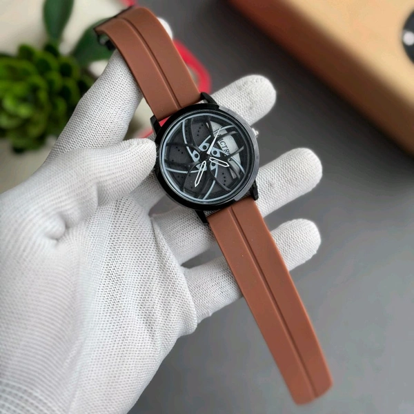Gyro Spinning Car Alloy Rim Wheel Watch | Car Wheel Watch, Mens Wristwatch with Spinning Car Rim Hub Design, Quartz Movement, Gifts for Car Enthusiasts - SRW2