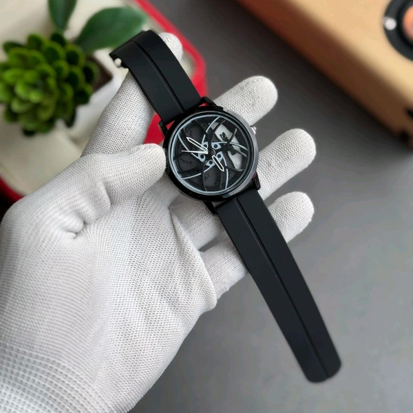 Gyro Spinning Car Alloy Rim Wheel Watch | Car Wheel Watch, Mens Wristwatch with Spinning Car Rim Hub Design, Quartz Movement, Gifts for Car Enthusiasts - SRW3