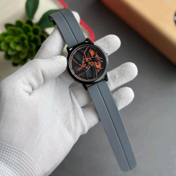 Gyro Spinning Car Alloy Rim Wheel Watch | Car Wheel Watch, Mens Wristwatch with Spinning Car Rim Hub Design, Quartz Movement, Gifts for Car Enthusiasts - SRW6