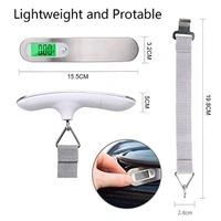 Electronic Balance Portable Hook Weighing Machine Digital Hanging Luggage Fishing Hook Scale with Stainless Steel Travel Scale Suitcase Scale with Strong Straps and Backlit