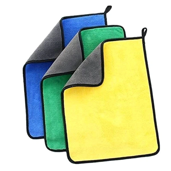 Microfiber Cleaning Towel 300 GSM Multicolor Thick Lint & Streak-Free Multipurpose Cloths, Double Sided, High Density