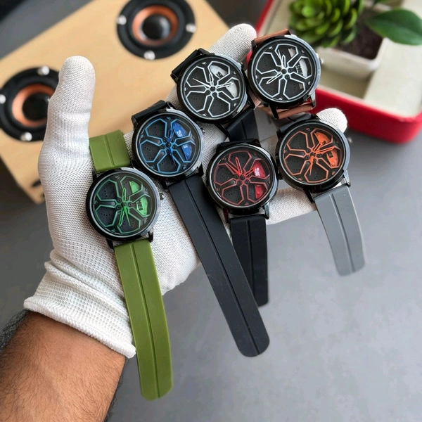 Gyro Spinning Car Alloy Rim Wheel Watch | Car Wheel Watch, Mens Wristwatch with Spinning Car Rim Hub Design, Quartz Movement, Gifts for Car Enthusiasts - Brown