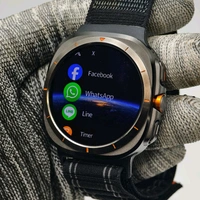 Wearfit HK28 Ultra Smartwatch - 1.43" AMOLED Display, AI-Powered, Health Monitoring, ChatGPT, Bluetooth Call, Wireless Charging (Dual Strap) - 1 Month Cybzone Warranty, Prepaid Orders Only Accepted, Black Strap