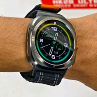 Wearfit HK28 Ultra Smartwatch - 1.43" AMOLED Display, AI-Powered, Health Monitoring, ChatGPT, Bluetooth Call, Wireless Charging (Dual Strap) - 1 Month Cybzone Warranty, Prepaid Orders Only Accepted, Black Strap