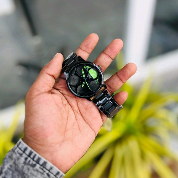 Most Demanded Non Gyro Quartz Movement Watch With High Quality Strap Best finishing Body & Case - Green