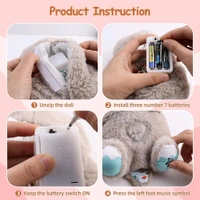 Portable Breathing Teddy Bear Soft Toy Plush Sound Machine, Baby Gift with Music, Lights & Breathing Motion Infant Toys for Newborns, Soft Breathing Stitch Teddy - Blue