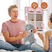 Portable Breathing Teddy Bear Soft Toy Plush Sound Machine, Baby Gift with Music, Lights & Breathing Motion Infant Toys for Newborns, Soft Breathing Stitch Teddy - Blue