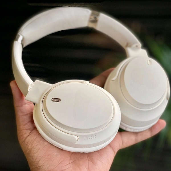 QuietComfort 45 Wireless Headphones – BT Earphone, Over Ear Headphones With Built-in Mic - 6 to 12 Hours Playtime, Foldable Stereo Wireless Headset, Perfect For Everyday Use - Off White, 1 Month Cybzone Warranty