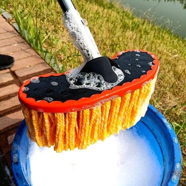 Car/Vehicle Cleaning Brush With Water Connection Long-Handled Scrub Microfiber Brush Mop Mitt Scratch-Free Auto Brush for/Car Cleaning wash