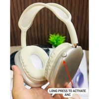 Wireless Over-Ear Max 2 Headphones - Active Noise Cancellation, 6 to 12hrs Playtime, Low Latency, Comfort Padding for Travel & Home Use, Gaming Headphones | Comfortable Wear - 1 Month Cybzone Warranty, Silver