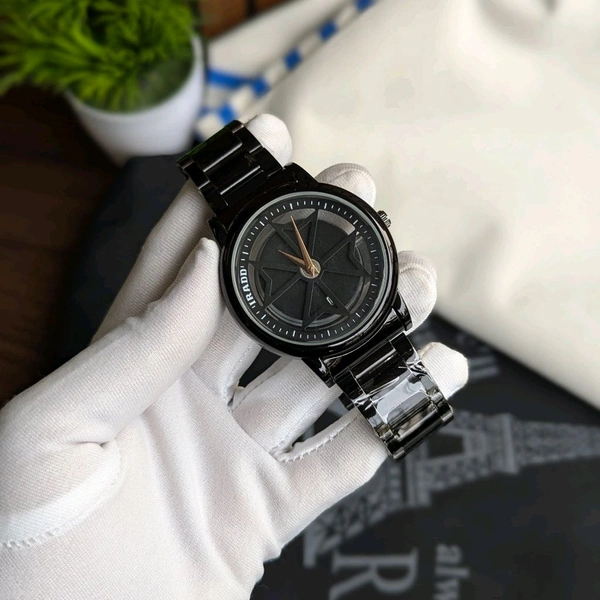 Most Demanded Rodo Gyro Rotatable Quartz Movement Watch With High Quality Strap Best finishing Body & Case - Black