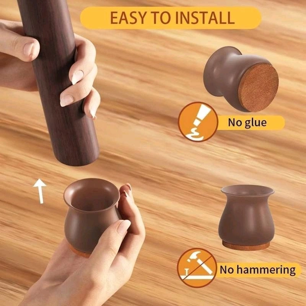 Silicone Chair Leg Floor Protectors | Chair Leg Caps for Furniture Protector to Prevent Scratches and Reduce Noise | Silicon Anti-Slip Furniture Leg Covers for Chair, Table & Stool (Pack Of 10) - Pack Of 10