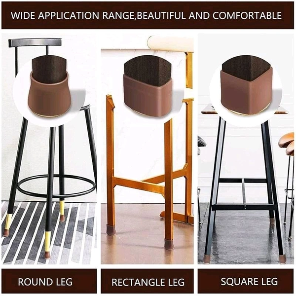 Silicone Chair Leg Floor Protectors | Chair Leg Caps for Furniture Protector to Prevent Scratches and Reduce Noise | Silicon Anti-Slip Furniture Leg Covers for Chair, Table & Stool (Pack Of 10) - Pack Of 10