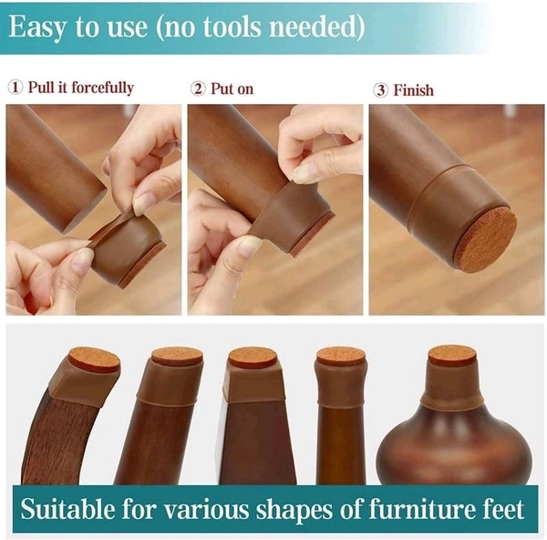 Silicone Chair Leg Floor Protectors | Chair Leg Caps for Furniture Protector to Prevent Scratches and Reduce Noise | Silicon Anti-Slip Furniture Leg Covers for Chair, Table & Stool (Pack Of 10) - Pack Of 10