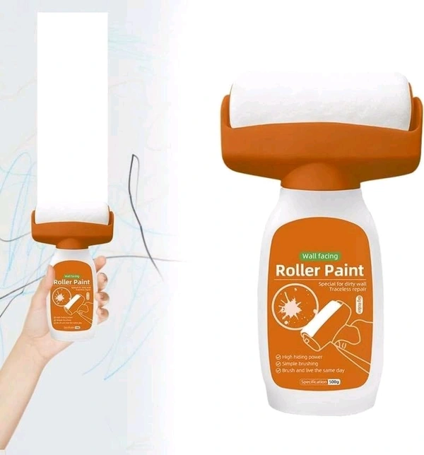 Paint Wall Repair Roller Brush with Wall Repair Paste Cream Household Supply Cleaning Tool Water Based Latex DIY Renovation with Roller Paint for Cracks, Wall Repair Solution Paint Roller