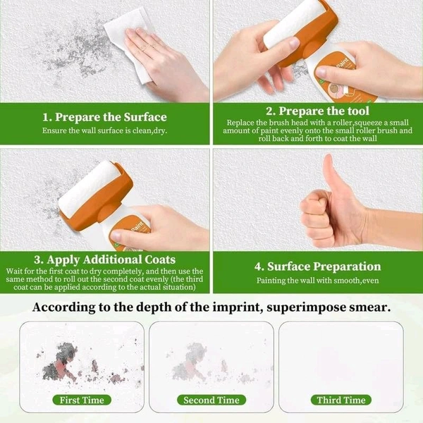 Paint Wall Repair Roller Brush with Wall Repair Paste Cream Household Supply Cleaning Tool Water Based Latex DIY Renovation with Roller Paint for Cracks, Wall Repair Solution Paint Roller