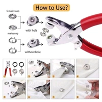 Premium Snap 2 Type Silver Button, Thickened Snap Fasteners Kit with Hand Pressure Plier DIY Sewing Buttons Set for Clothing Sewing and Crafting Revat Machine
