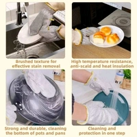 Non Scratch Wire Dishwashing Hand Gloves, Waterproof Home Kitchen Utensils Cleaning Gloves for Washing Dish Easy Rinsing, Reusable Kitchen Gloves For Washing (Pack of 2/Pcs).