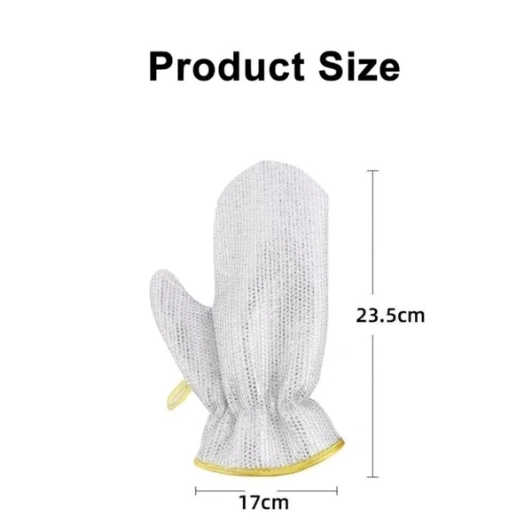 Non Scratch Wire Dishwashing Hand Gloves, Waterproof Home Kitchen Utensils Cleaning Gloves for Washing Dish Easy Rinsing, Reusable Kitchen Gloves For Washing (Pack of 2/Pcs).
