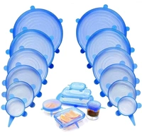 Silicone Stretch Lids Flexible Covers for Utensils, Bowls, Plates Jars, Cans, Mugs, Dishwasher, Freezer Safe, Food Safety Reusable Lids 6 pcs Multi Size