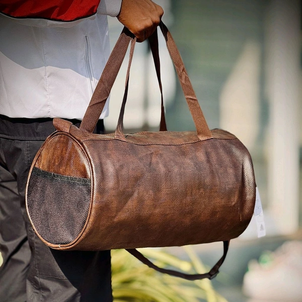 New Travel Duffle Bag Sports Gym Shoulder Handbag for Men Outdoor Weekend Bag for Women with Shoe Compartment Luggage Bag - Brown