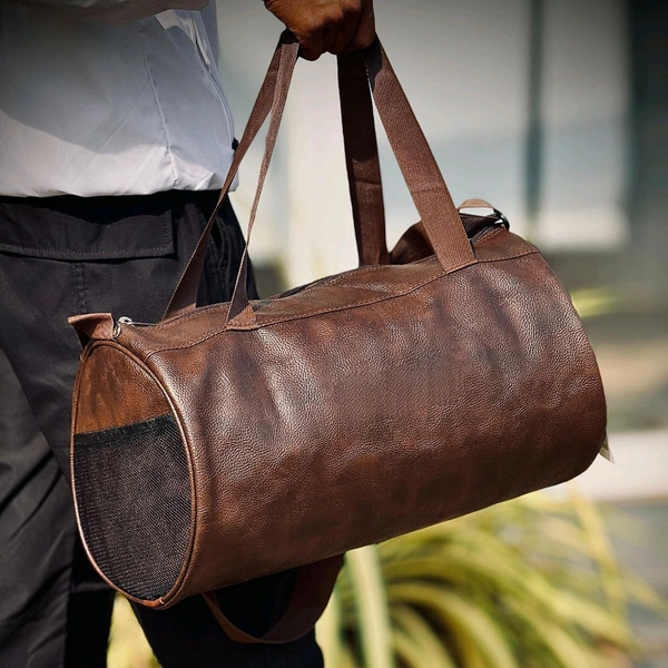 New Travel Duffle Bag Sports Gym Shoulder Handbag for Men Outdoor Weekend Bag for Women with Shoe Compartment Luggage Bag - Brown