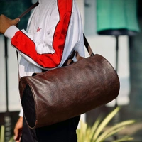 New Travel Duffle Bag Sports Gym Shoulder Handbag for Men Outdoor Weekend Bag for Women with Shoe Compartment Luggage Bag - Brown